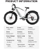 GUNAI MX05 26*4.0 Inch Fat Tire Electric Moped Bike 1000W - 6 - Thumbnail