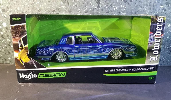 Chevrolet Monte Carlo Lowrider 1986 blauw 1:24 Maisto MA235 - 3