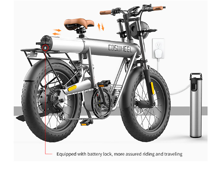 COSWHEEL T20R All-Terrain E-Bike, 20*4.0'' Tires, 750W - 2