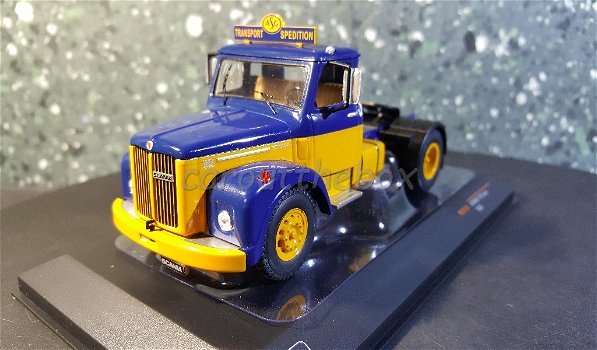 Scania 110 super 1953 blauw geel 1:43 Ixo V781 - 1