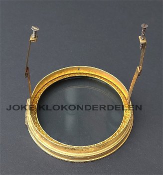 = Franse pendule deur = geslepen vlak glas = 48434 - 2