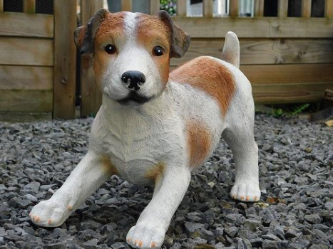 decoratief beeld van een hond , jack russel - 0