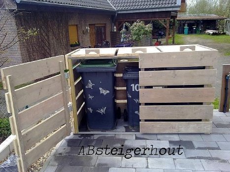 Container ombouw van gebruikt steigerhout! - 1