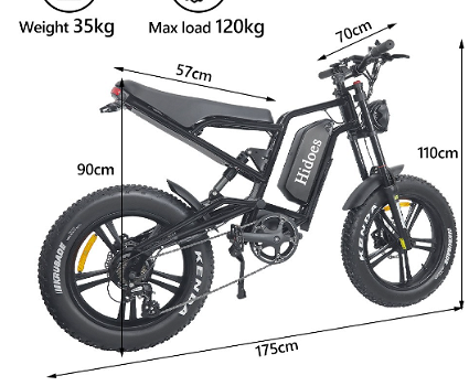 Hidoes B6 All-terrain Electric Bike 20 Inch Off-road Fat Tire - 7