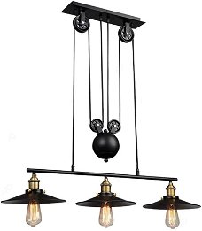 Hanglamp/Plafondlamp 3 delig | Verstelbaar | Retro | max. 150cm | industrieel | Vintage | e27 |Zwart
