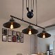 Hanglamp/Plafondlamp 3 delig | Verstelbaar | Retro | max. 150cm | industrieel | Vintage | e27 |Zwart - 4 - Thumbnail