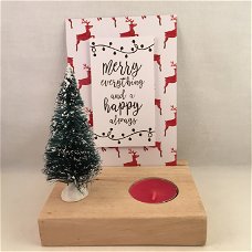 Kerst decoratie set standaard (hout) & kaart & waxine adv 3