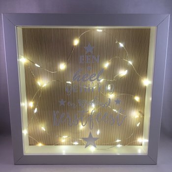 Kerst decoratie 3D lichtbox met Kerst quote optie 4 (LED) - 1