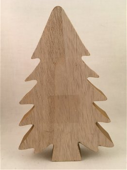 Kerst decoratie Kerstboom van hout met Kerst quote - 2