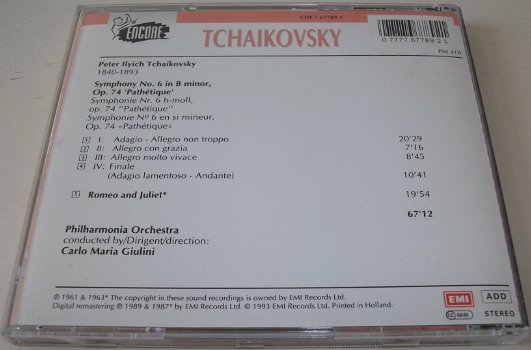 CD *** TCHAIKOVSKY *** Symphony No. 6 - Pathétique - 1