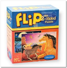 Paarden / Horses - Flip 2-sided puzzle - 100 stukjes