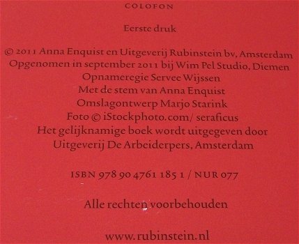 CD Audioboek *** DE VERDOVERS *** Anna Enquist - 2