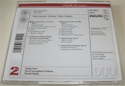 CD *** BRAHMS *** 2-CD Set Piano Concertos - 1