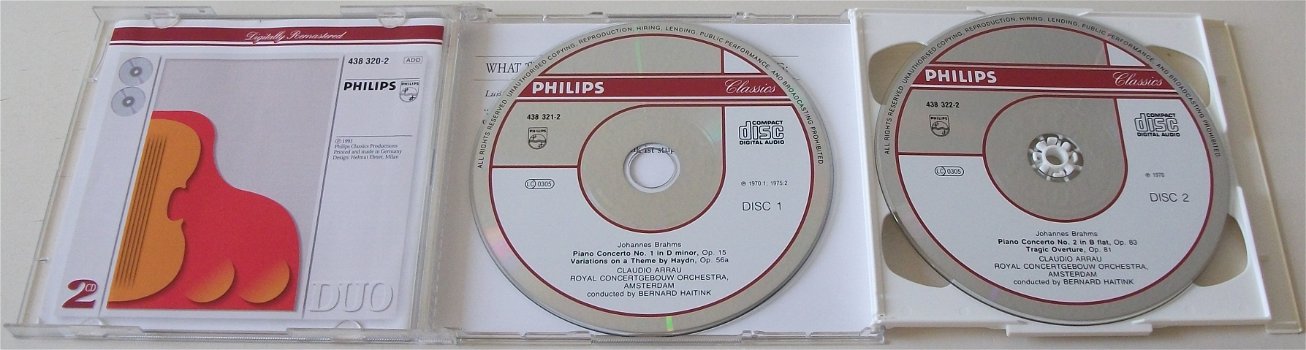 CD *** BRAHMS *** 2-CD Set Piano Concertos - 2