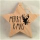 Kerst decoratie houten ster met kerst quote optie 7 - 0 - Thumbnail