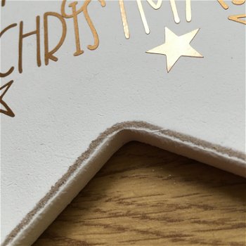 Kerst decoratie houten ster met kerst quote optie 8 - 1