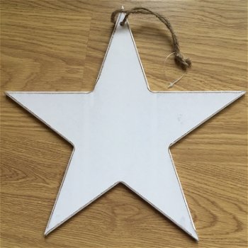 Kerst decoratie houten ster met kerst quote optie 8 - 2