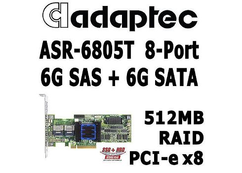 Adaptec ASR-6805T 8-Port 6G SAS SATA 512MB RAID Controller - 0