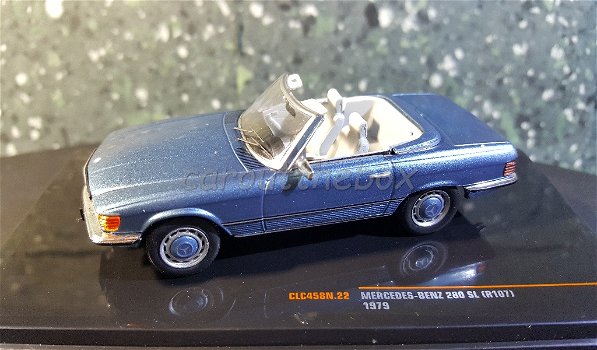 Mercedes-Benz 280 SL1979 blauw 1:43 Ixo V806 - 0