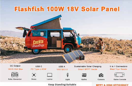 OUKITEL P501 500W 505Wh + Flashfish Solar Panel - 6