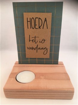 decoratie set standaard (hout) & quote kaart & waxine adv 1 - 1