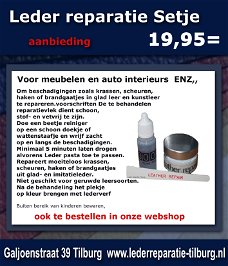 Leder reparatie setje om beschadigingen zoals krassen, haken of brandgaatjes te repareren.