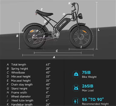 HAPPYRUN HR-G50 Electric Bike 20*4.0 Inch Fat Tires - 4