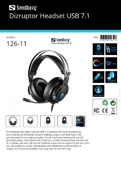 Dizruptor Headset USB 7.1 surround sound 7.1 gaming headset - 5