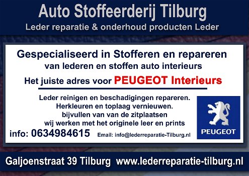 Peugeot interieur leder reparatie en stoffeerderij Tilburg - 0