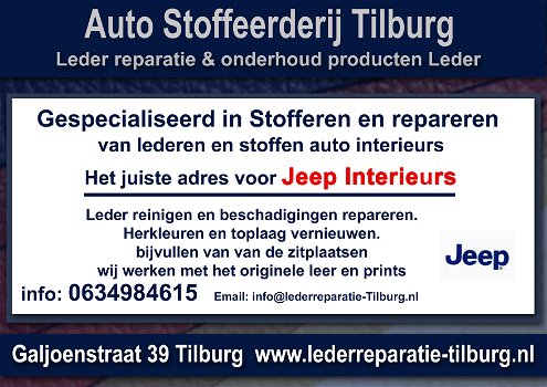 Jeep interieur leer reparatie en stoffeerderij Tilburg Galjoenstraat 39 - 0