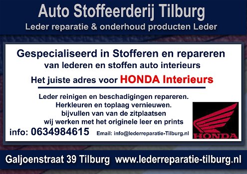 Honda interieur stoffeerderij en Leer reparatie Tilburg Galjoenstraat 39 - 0