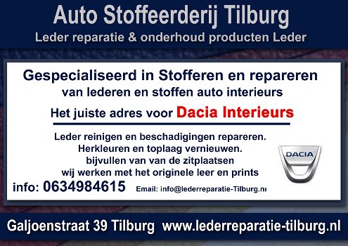 Dacia interieur stoffeerderij en Leer reparatie Tilburg Galjoenstraat 39 - 0