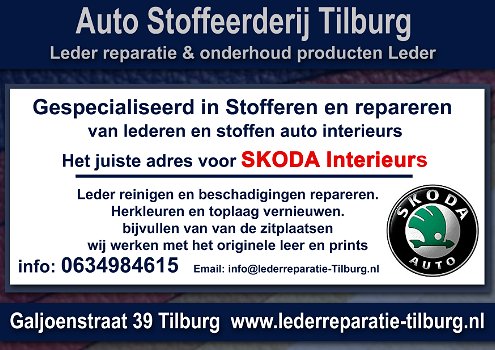 Skoda interieur stoffeerderij en Leer reparatie Tilburg Galjoenstraat 39 - 0