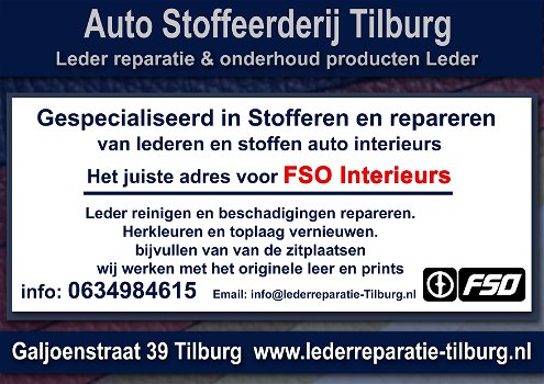 FSO interieur stoffeerderij en Leer reparatie Tilburg Galjoenstraat 39 - 0