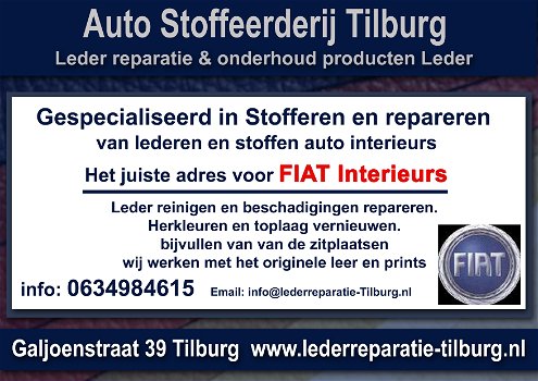 Fiat interieur stoffeerderij en Leer reparatie Tilburg Galjoenstraat 39 - 0