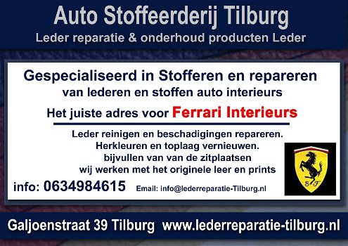 Ferrari interieur stoffeerderij en Leer reparatie Tilburg Galjoenstraat 39 - 0