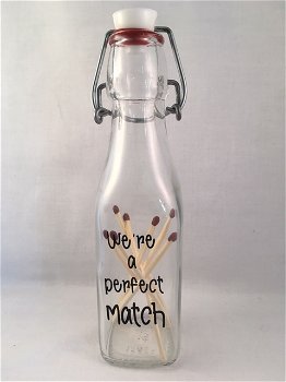 Valentijnsdag liefdes flessenpost We're a perfect match - 0