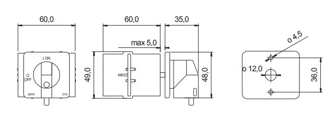 PCE Merz paneel schakelaar 32A 3-polig 400V IP55 - 1