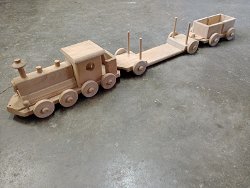 Grote houten trein 3 delen