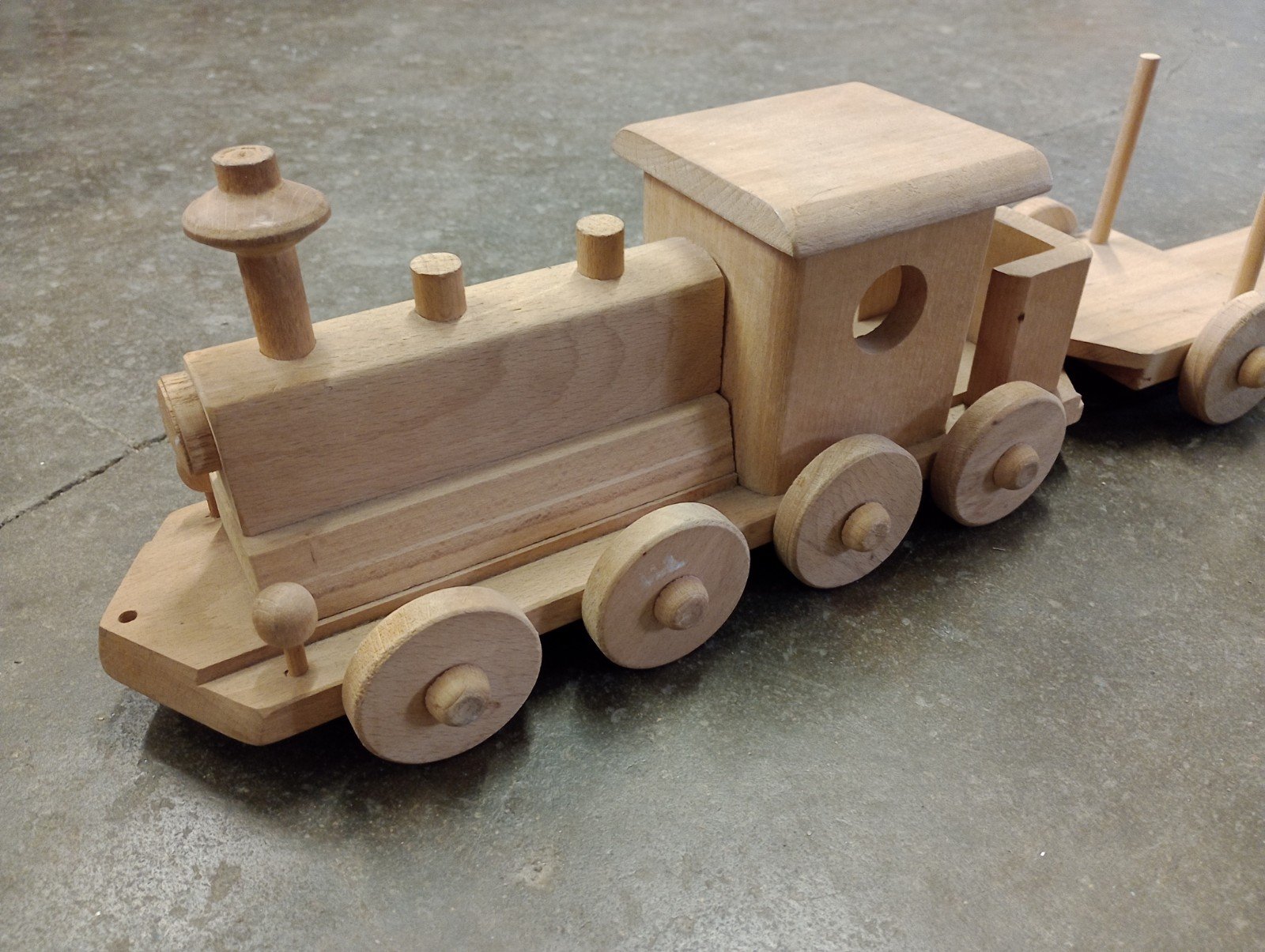 Grote houten trein 3 delen - Afbeelding 2