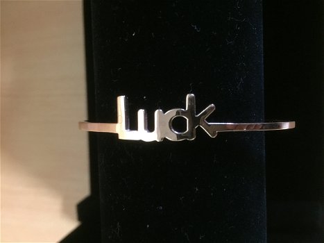 Stainless steel armband Luck roze - 0