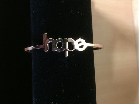 Stainless steel armband Hope roze - 0