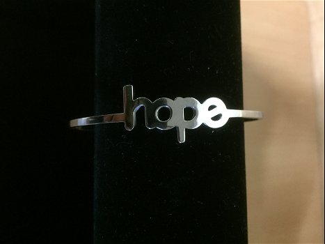 Stainless steel armband Hope zilver - 0