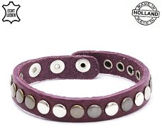 Lederen armband PURPLE