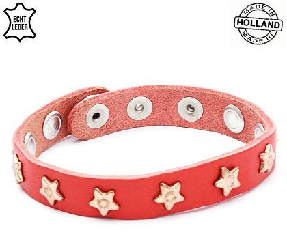 Lederen armband RED - 0