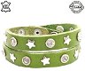 Lederen armband GREEN ster en ronde studs - 0 - Thumbnail