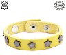 Lederen armband YELLOW met zilvergrijze ster studs - 0 - Thumbnail