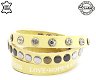 Lederen armband YELLOW met tekst love hope happiness en ronde studs - 0 - Thumbnail