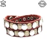 Lederen armband BROWN met ronde studs - 0 - Thumbnail