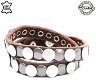 Lederen armband DARKBROWN unisex met ronde studs - 0 - Thumbnail